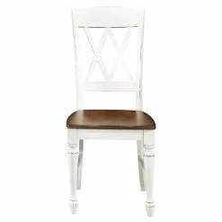 Cheap 🔔 Side Chairs Home Styles Monarch Double X-Back Dining Chairs - Set Of 2 - White & Oak 😀
