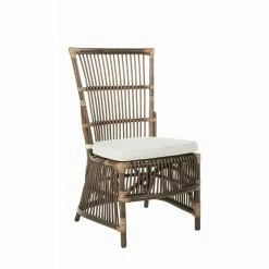 Best Sale 👍 Formal Dining Chairs KOUBOO Rattan Loop Edge Side Chair With Seat Cushion - Set Of 2 - Antique Brown 🌟