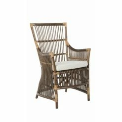 Best reviews of ✨ Formal Dining Chairs KOUBOO Rattan Loop Edge Side Arm Chair With Seat Cushion - Set Of 2 - Antique Brown 🥰