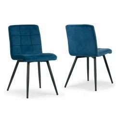Cheapest ✔️ Side Chairs Glamour Home Anika Velvet Dining Chair With Stitching - Set Of 2 ⌛