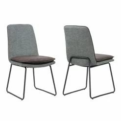 Deals ⌛ Casual Kitchen & Dining Chairs Glamour Home Arch Upholstered Dining Parsons Chair With Brown Cushion - Set Of 2 😉
