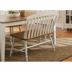 Best deal 🥰 Liberty Furniture Industries Dining Bench Liberty Furniture Canton Slat-Back Bench 🎁