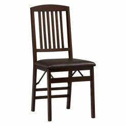 Brand new 🔥 Casual Dining Chairs Linon Triena Mission Back Folding Dining Chairs - Set Of 2 🔔