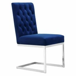 Best deal 👏 Side Chairs Meridian Furniture Inc Carlton Navy Velvet Dining Chair - Set Of 2 🎉