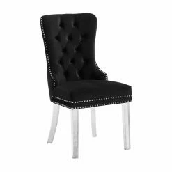 Deals π Formal Dining Chairs Meridian Furniture Inc Miley Tufted Dining Side Chair With Nailhead Trim - Set Of 2 π