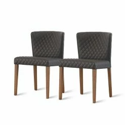 Brand new 👏 Side Chairs New Pacific Direct Inc Albie Diamond Stitching Upholstered Dining Side Chair - Set Of 2 ✔️