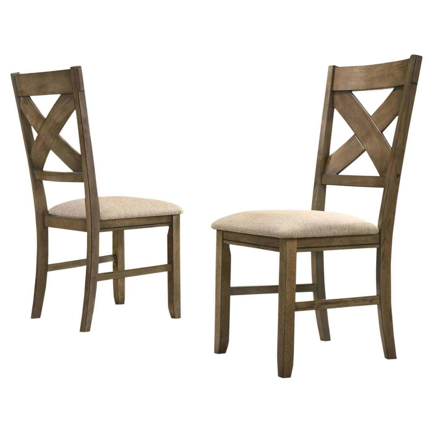 Brand new 𧨠Side Chairs Roundhill Furniture Raven Upholstered Cross Back Dining Side Chair - Set Of 2 β