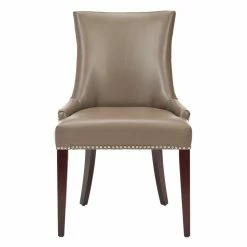 Deals βοΈ Formal Dining Chairs Safavieh Amelia Leather Dining Chair - Gray βοΈ