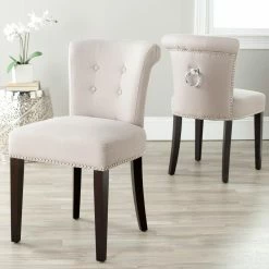 Best deal 👍 Formal Dining Chairs Safavieh Sinclair Ring Dining Chairs - Taupe - Set Of 2 😀