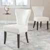 Coupon 🧨 Formal Dining Chairs Safavieh Maria Dining Side Chairs - Cream Leather - Set Of 2 ⭐