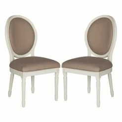 Deals 😀 Side Chairs Safavieh Holloway French Brasserie Linen Side Dining Chair - Set Of 2 ✔️