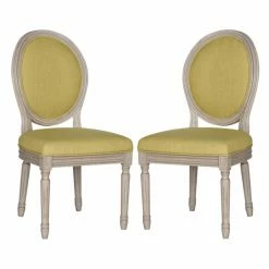 Brand new 🤩 Formal Dining Chairs Safavieh Holloway Linen Wooden Side Dining Chair - Set Of 2 😀