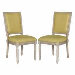 Buy ⌛ Formal Dining Chairs Safavieh Buchanan Linen Side Dining Chair - Set Of 2 🎉