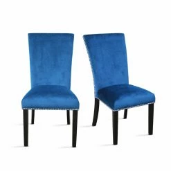 Best Pirce 😀 Casual Dining Chairs Steve Silver Co. Camila Velvet Dining Parson Chair With Nailhead Trim - Set Of 2 🤩