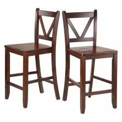 Top 10 🤩 Side Chairs Winsome Victor V-Back 24 In. Counter Height Dining Stools - Set Of 2 ✔️