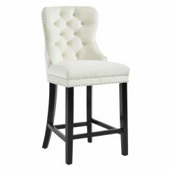 Best Pirce 🧨 Counter Height Chairs Worldwide Home Furnishings Velvet Tufted 26 In. Counter Height Dining Side Chair - Set Of 2 😍