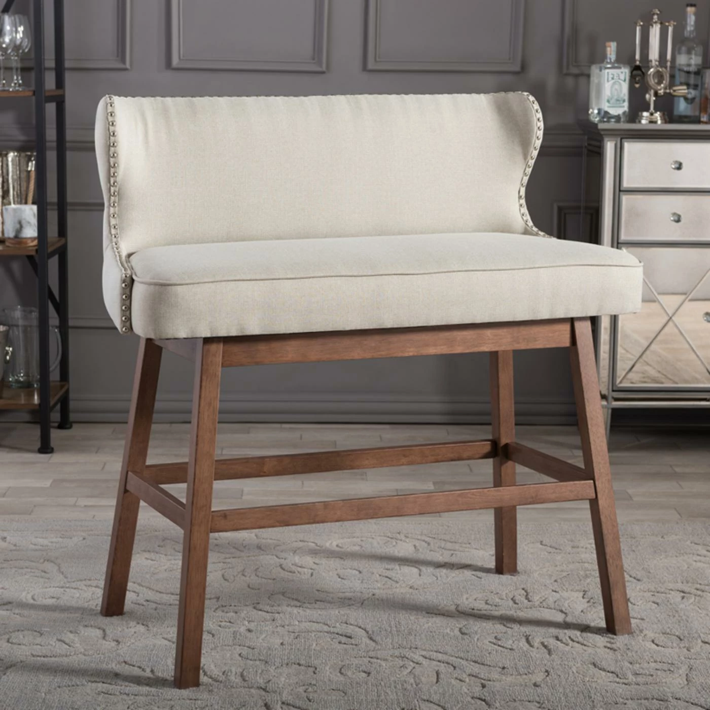 Coupon ๐ Side Chairs Baxton Studio Gradisca Bar Height Dining Bench ๐