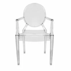 New ❤️ Formal Dining Chairs Baxton Studio Dymas Armed Ghost Dining Chair - Set Of 2 🎁