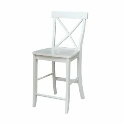 Discount 👍 Side Chairs International Concepts X-Back Counter Height Stool 🔥