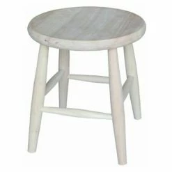 Deals 🤩 Side Chairs International Concepts Unfinished Cortland Scoop Seat Dining Stool 🤩