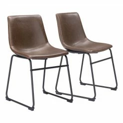 Discount 🔥 Side Chairs Zuo Modern Smart 18.7 In. Dining Chair Set - Vintage Espresso / Black - Set Of 2 ❤️