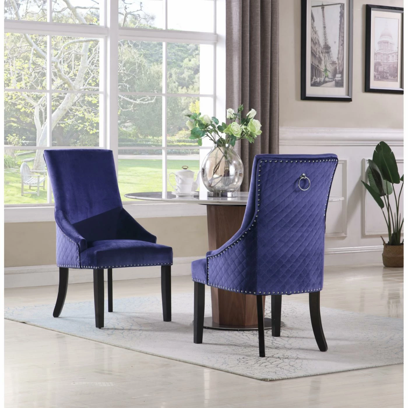 Budget 💯 Casual Dining Chairs Chic Home Moishe Velvet Dining Side Chair With Nailhead Trim - Set Of 2 👍 - Image 5