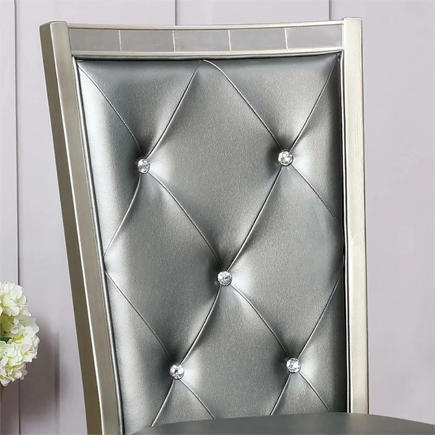 Wholesale βοΈ Side Chairs Furniture Of America Kira Contemporary Tufted Leatherette Dining Chair - Set Of 2 π - Image 5