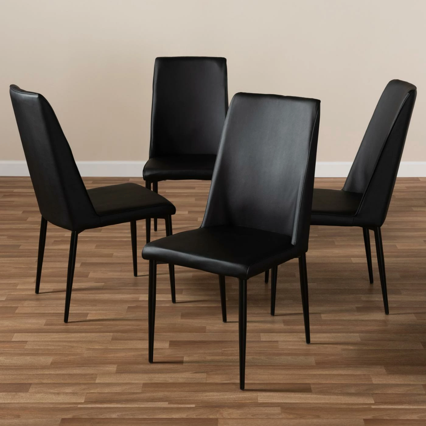 Outlet π Side Chairs Baxton Studio Chandelle Faux Leather Dining Side Chair - Set Of 4 π - Image 5